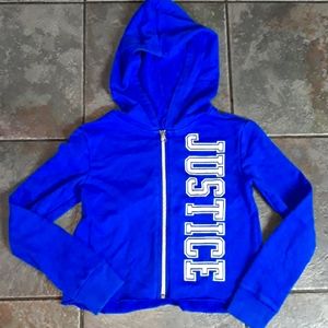 Crop Sweater Zip Up Jacket DEEP BLUE JUSTICE 6 7